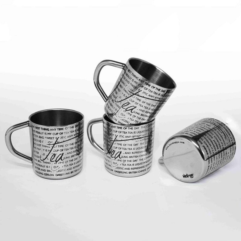 Hot Muggs For The Love of Tea Stainless Steel Mugs, Set of 4 Buy Hot