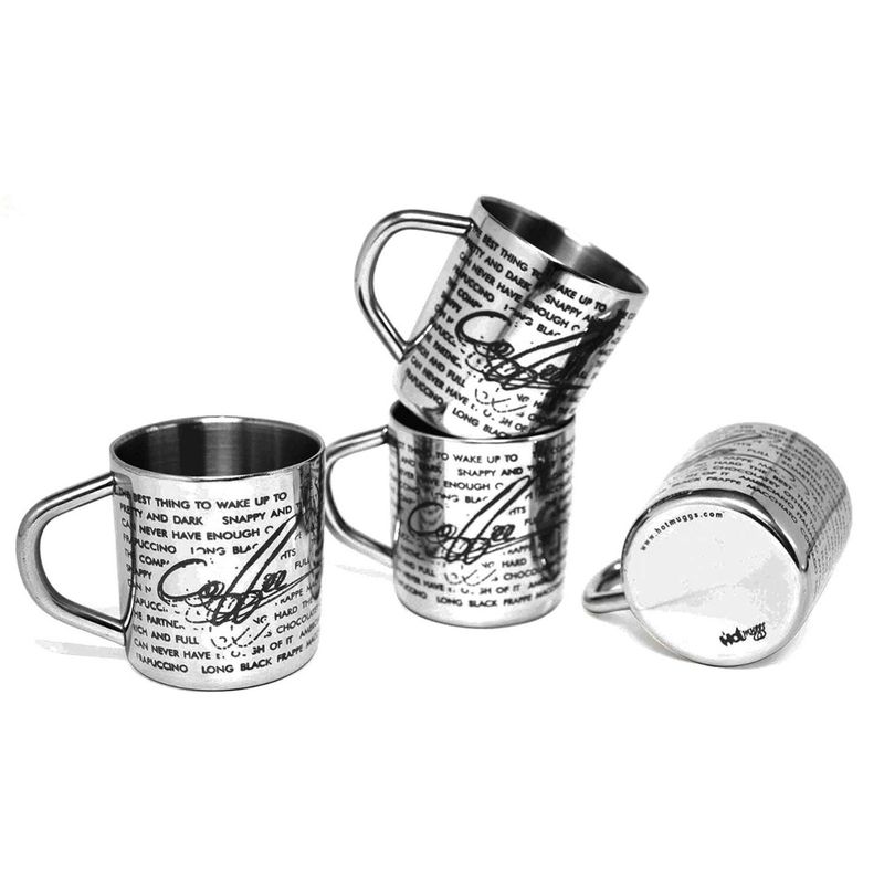Hot Muggs For The Love of Coffee Stainless Steel Mugs, Set of 4 Buy