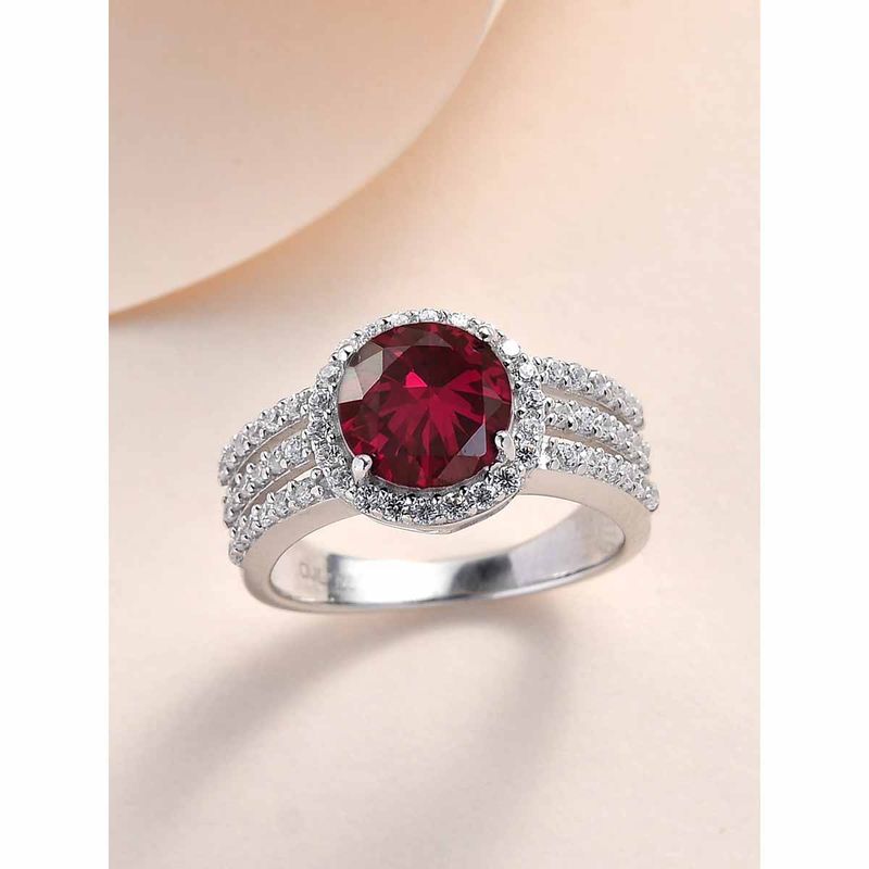 925 Silver 2 Carat Red Ruby Solitaire Ring For Women & Girls (13)