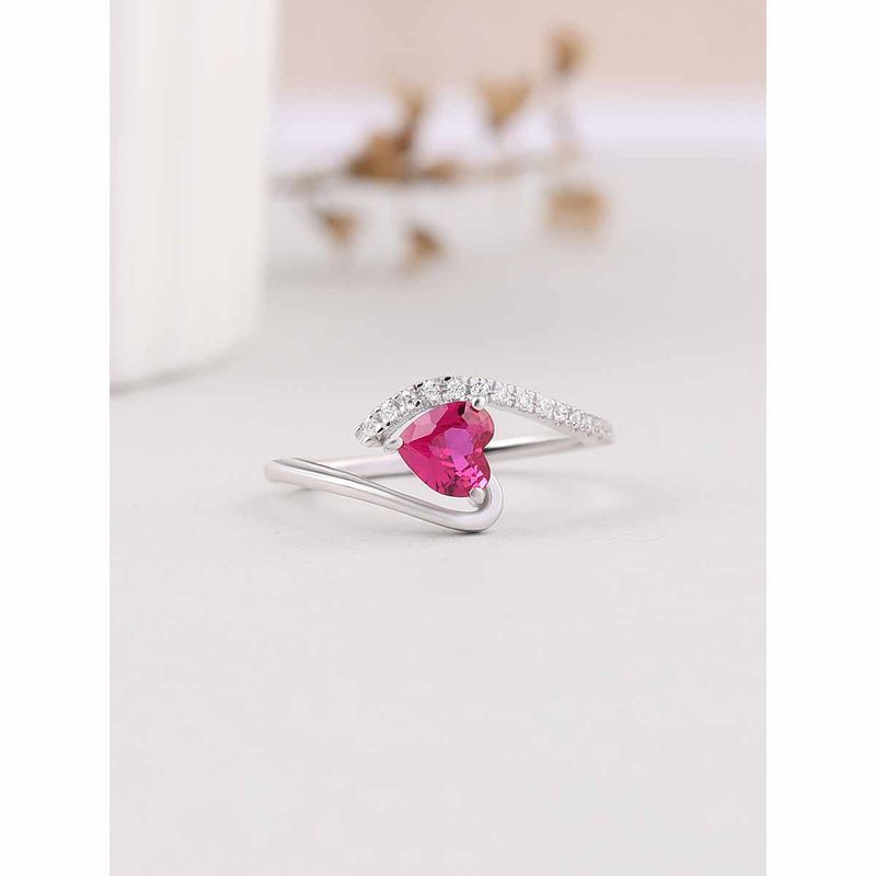 925 Silver Red Ruby Heart Ring For Women & Girls (12)