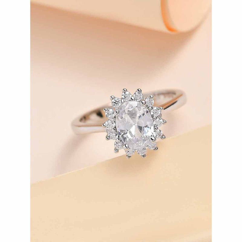 925 Silver 1.5 Carat Oval American Diamond Halo Ring For Women & Girls (11)