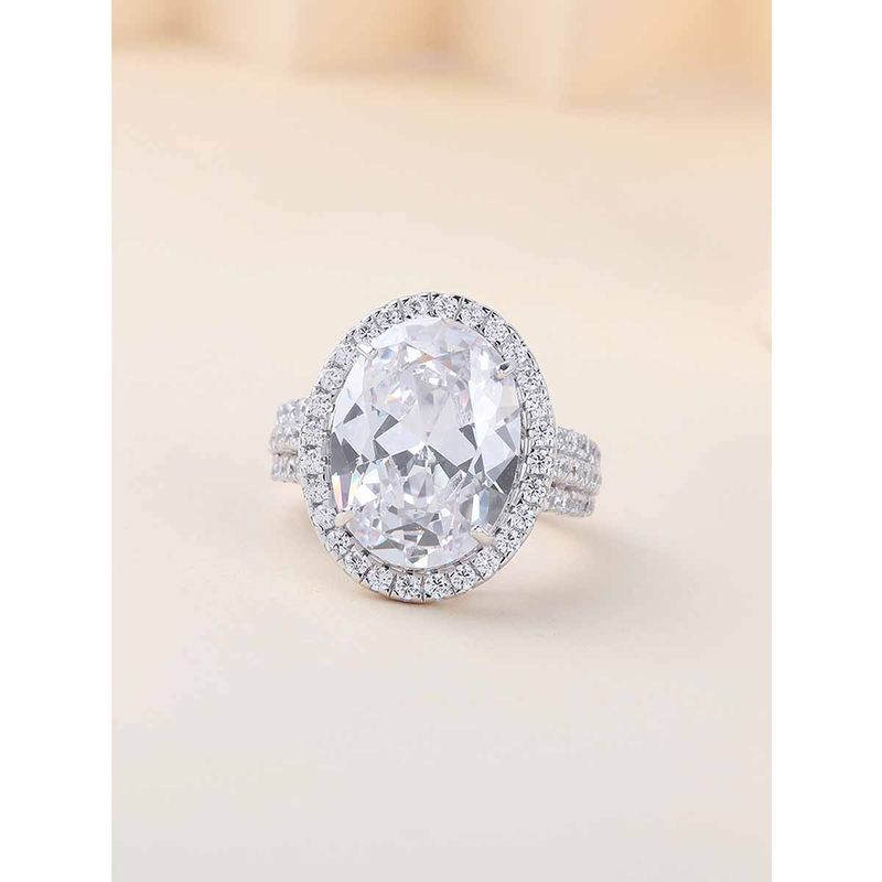 Ornate Jewels Glams American Diamond Oval Ring In 925 Silver (13)
