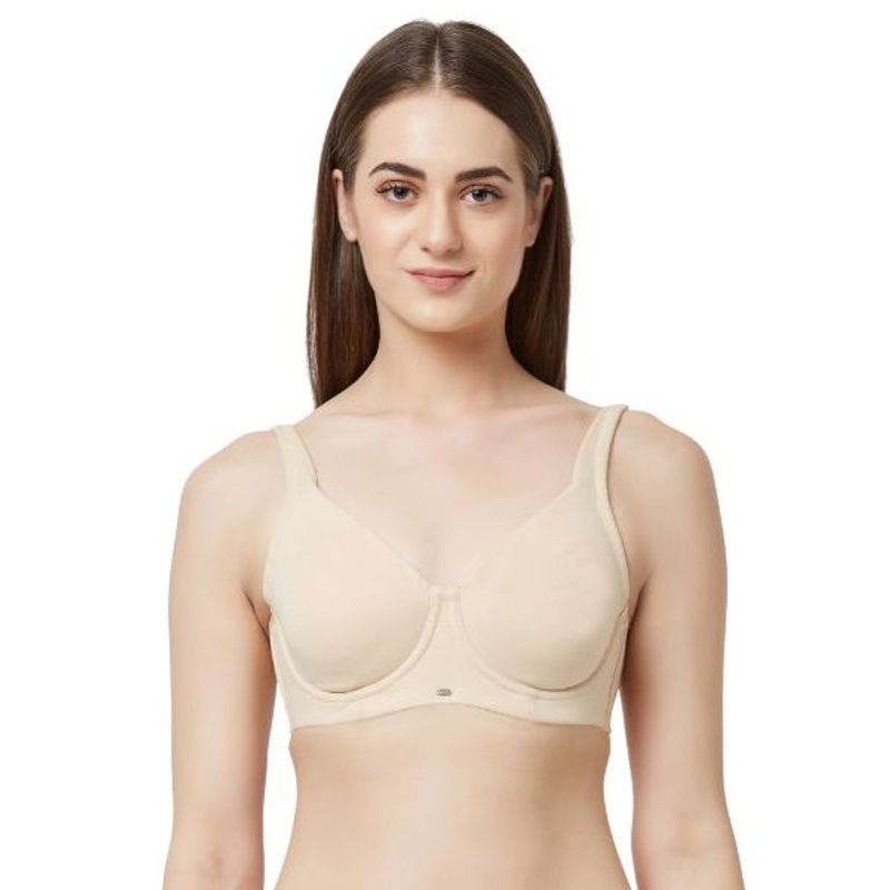 Buy SOIE Women's Full Coverage Non padded Wired Bra - Nude Online