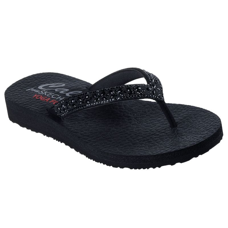 SKECHERS Womens MEDITATION Black Casual Flipflops (UK 7)
