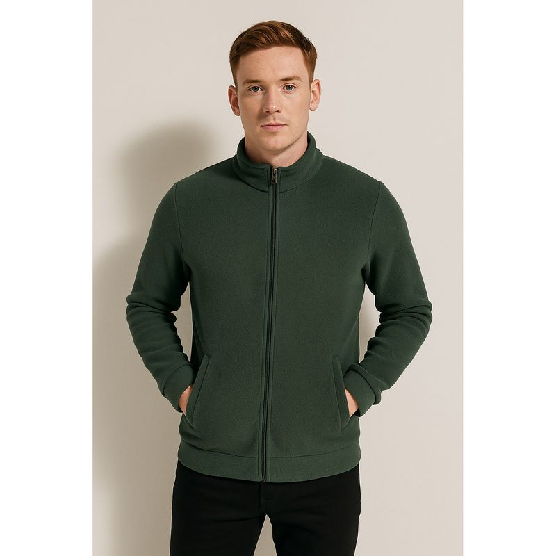 Parcel Yard Men Winter Wear Green Sweatshirt (L)