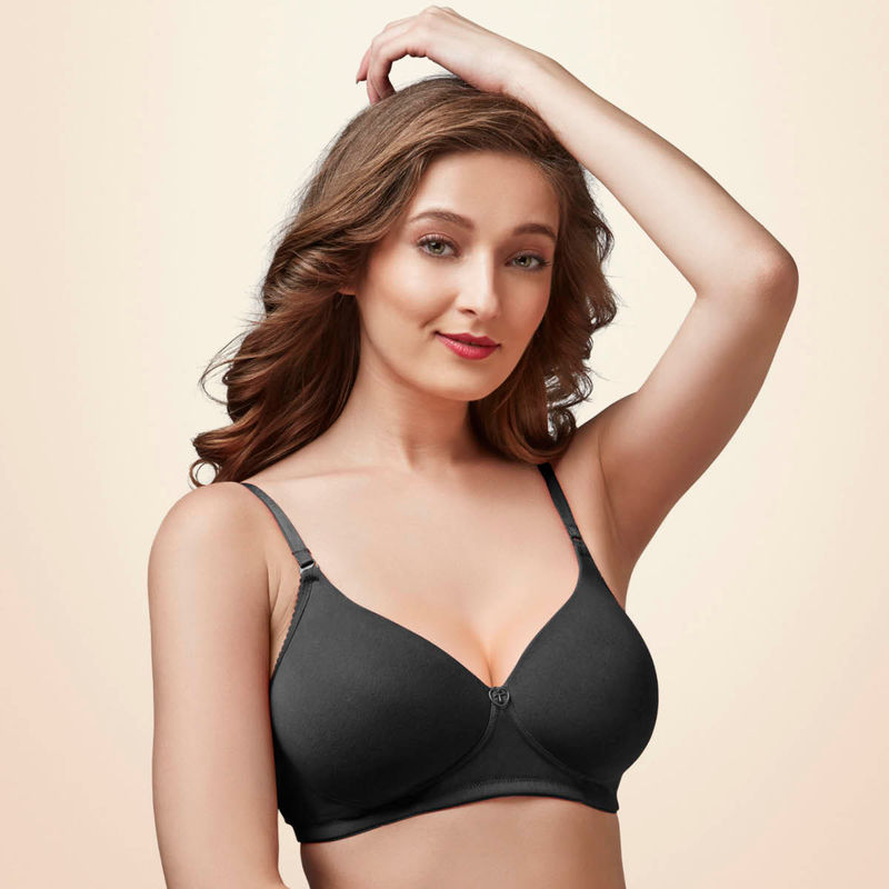 Trylo Annie Women Detachable Strap Non Wired Padded Bra - Black (38C)