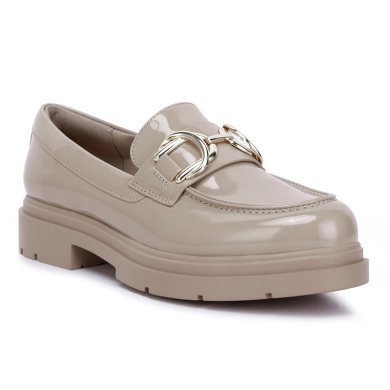 London Rag Nude Horsebit Embellished Platform Loafers (EURO 36)