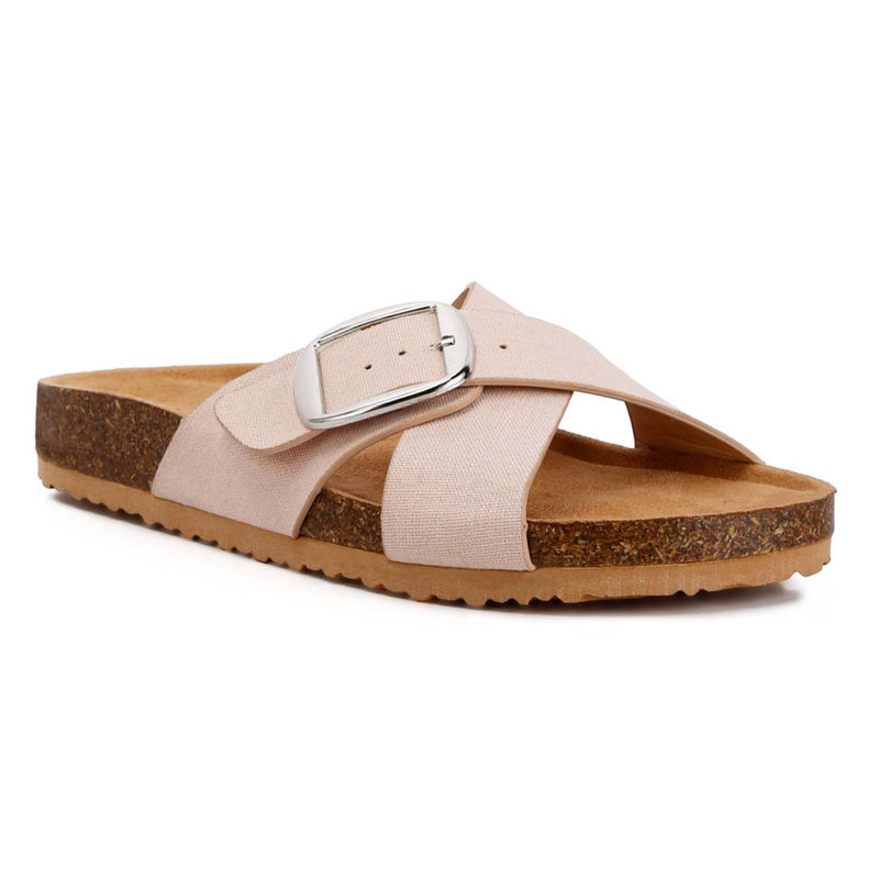 London Rag Pink Buckle Slip On Sandals (EURO 37)