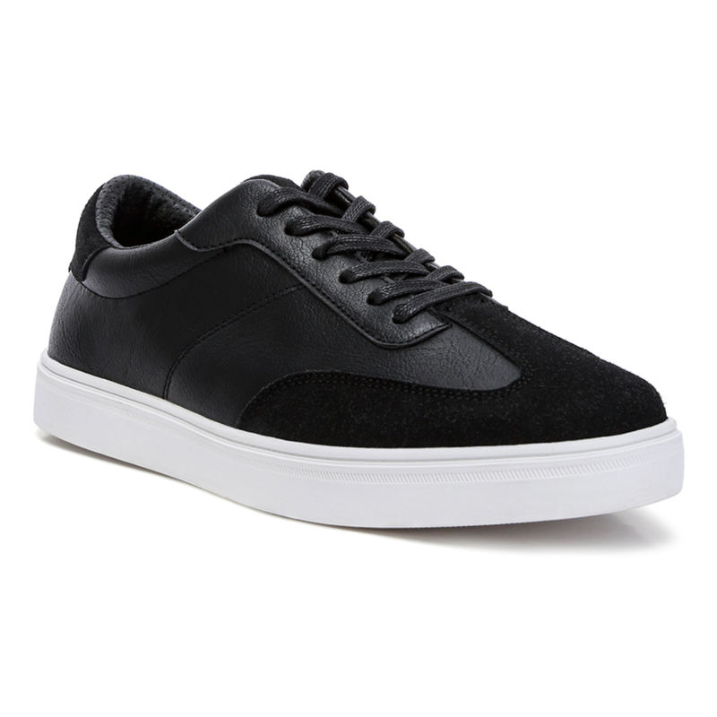 London Rag Black Panelling Detailed Lace-up Sneakers (EURO 40)