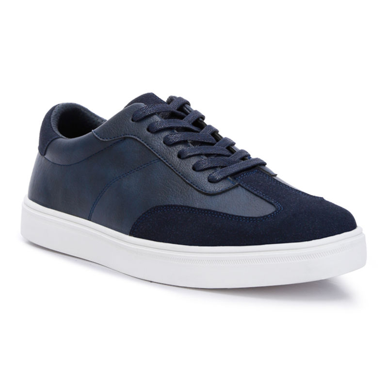 London Rag Navy Blue Panelling Detailed Lace-up Sneakers (EURO 41)