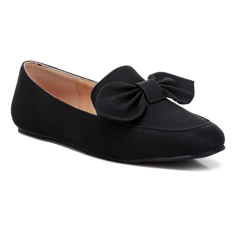 London Rag Black Bow Embellished Loafers (EURO 36)
