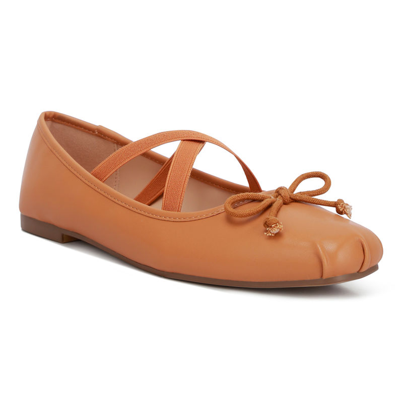 London Rag Tan Recycled Faux Leather Ballet Ballerinas (EURO 39)