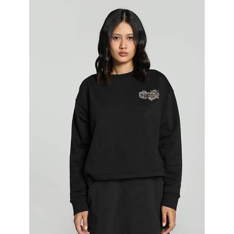 Puma Essentials+ CLASS ACT Crew Women's Black Sweatshirt (L)