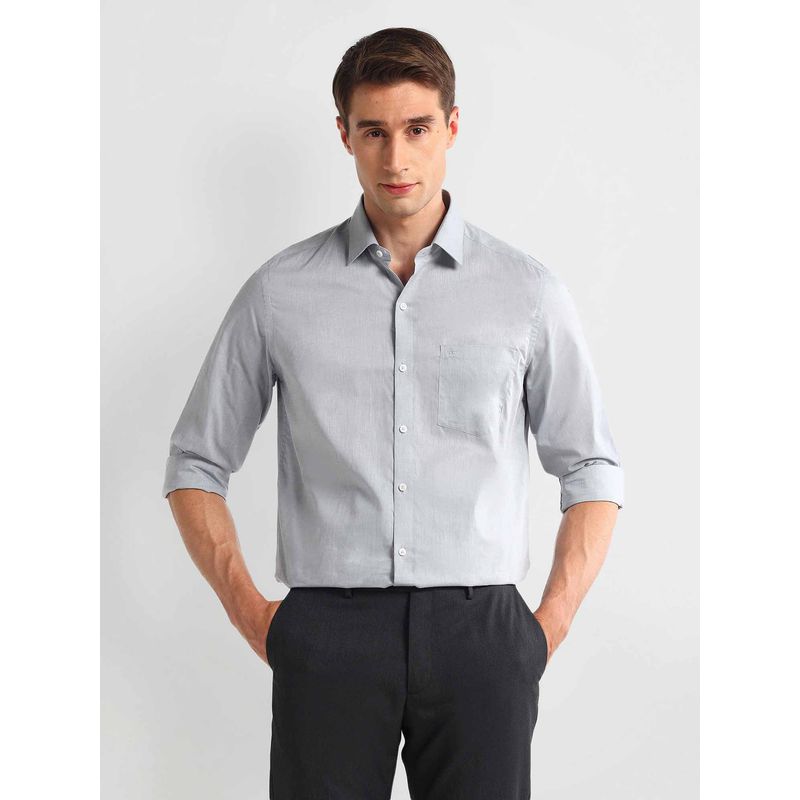 Arrow Grey Manhattan Slim Cotton Shirt (42)