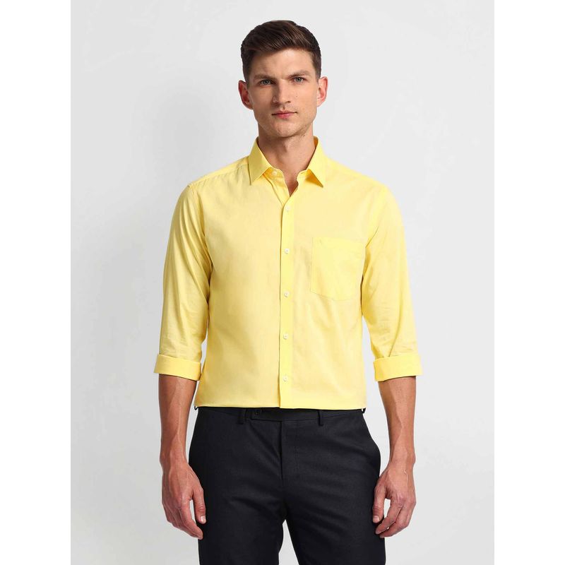 Arrow Yellow Manhattan Slim Cotton Shirt (39)