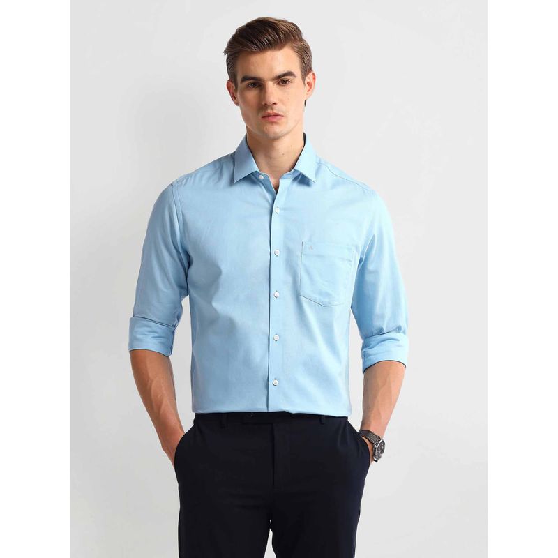 Arrow Blue Long Sleeve Slim Fit Shirt (39)