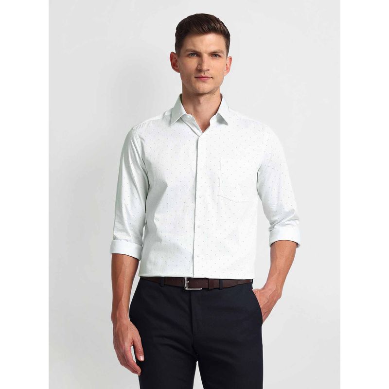 Arrow White Cutaway Collar Manhattan Slim Polka Dots Shirt (39)