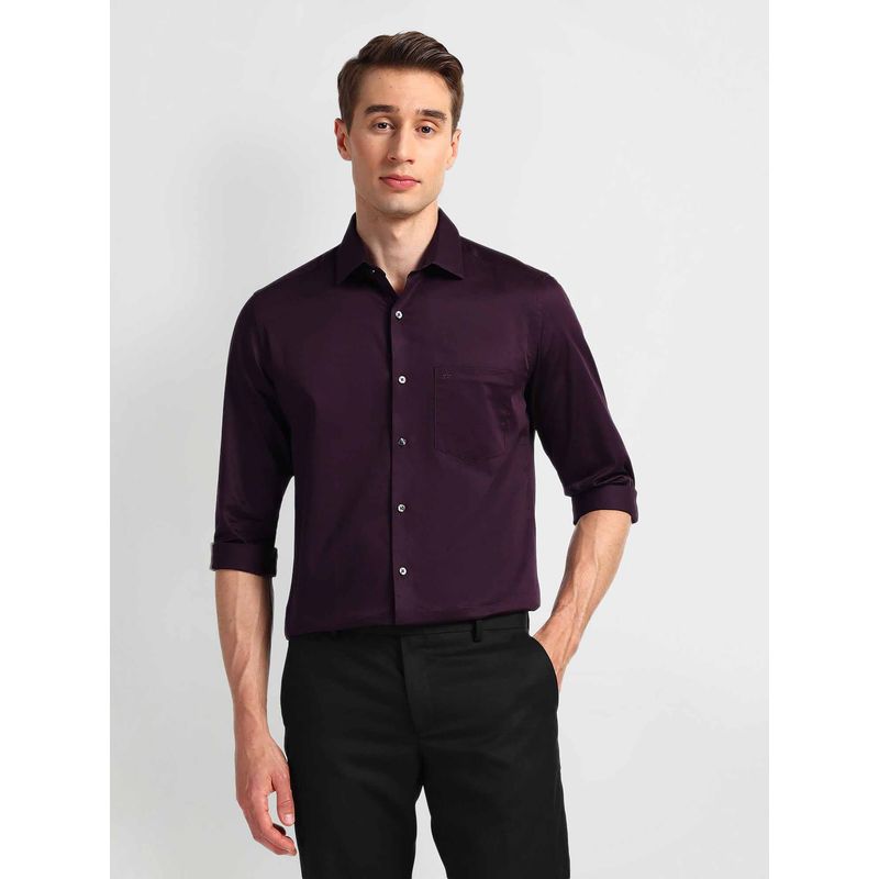 Arrow Purple Manhattan Slim Fit Cotton Shirt (38)