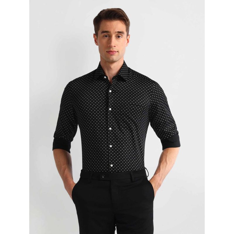 Arrow Black Manhattan Slim Fit Satin Shirt (39)
