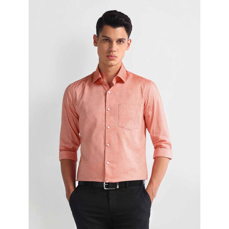 Arrow Orange Manhattan Slim Cotton Shirt (44)