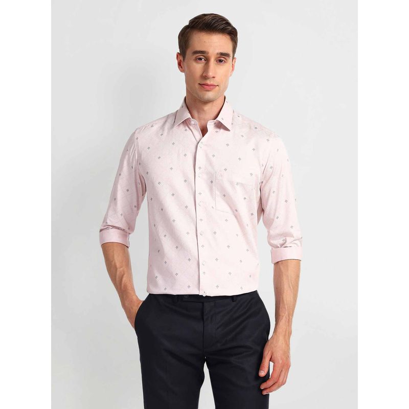 Arrow Peach Cutaway Collar Cotton Printed Shirt (40)