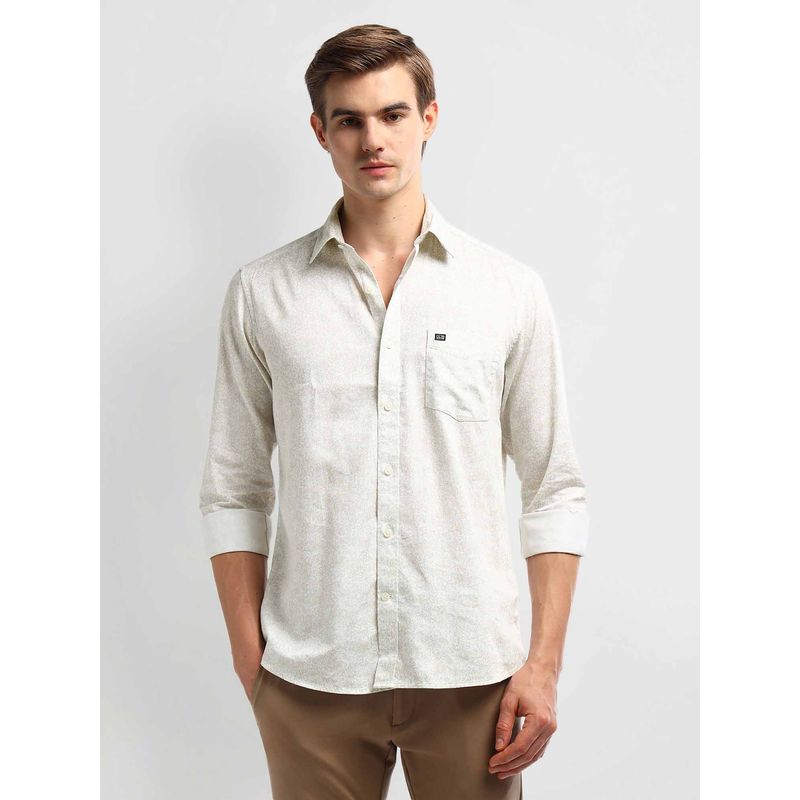 Arrow Sports Beige Manhattan Slim Fit Cotton Paisley Shirt (39)