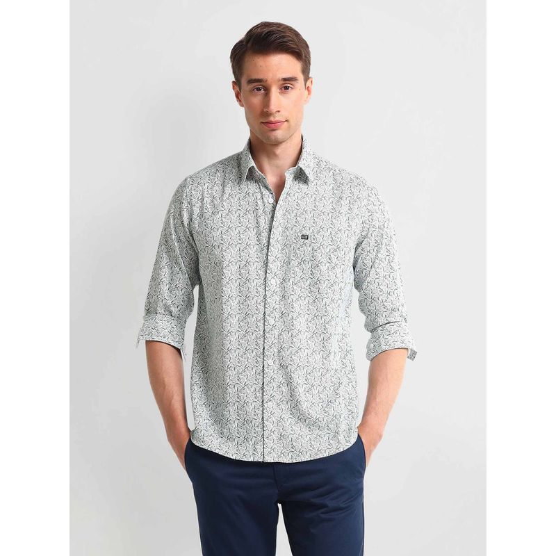 Arrow Sports Green Slim Fit Long Sleeve Paisley Shirt (38)