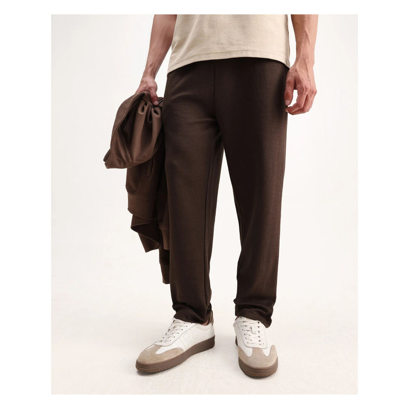 Rare Rabbit Men Costo-B Dark Brown Polyester Blend Regular Fit Trackpant (38)