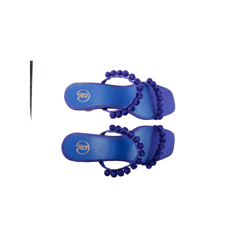 PREET KAUR Blue Burano Block Heels (EURO 36)