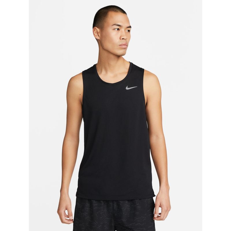 Nike Dri-FIT Miler Men Black Running Tank (S)