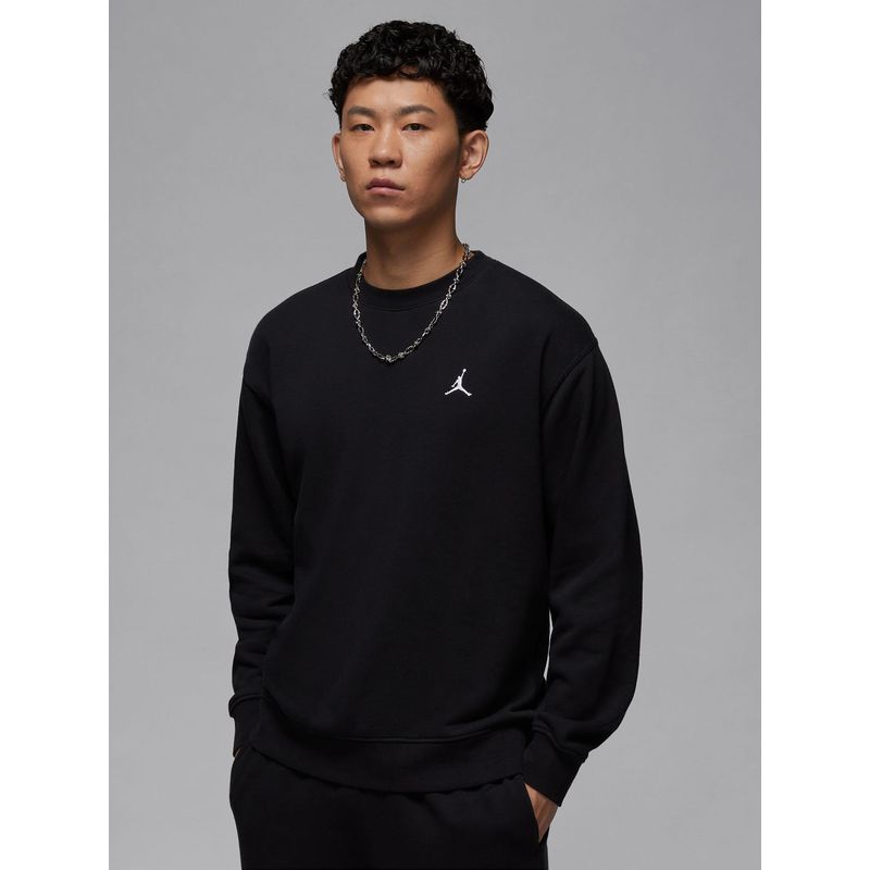 Nike Jordan Brooklyn Fleece Men Black Crew Neck Sweatshirt (L)