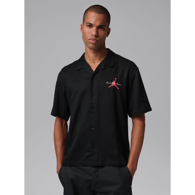 Nike Jordan Brooklyn Men Black Bowling Shirt (L)