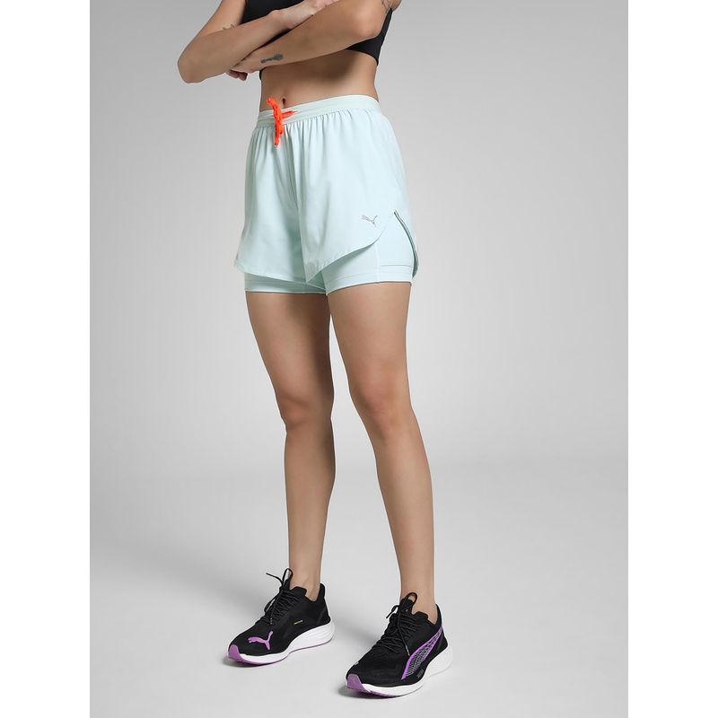 Puma Blue Polyester Solid Shorts (XS)