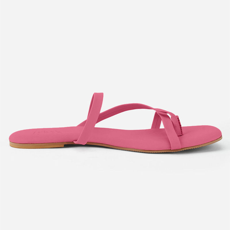 IYKYK by Nykaa Fashion Pink Casual T-Strap Flats (EURO 41)
