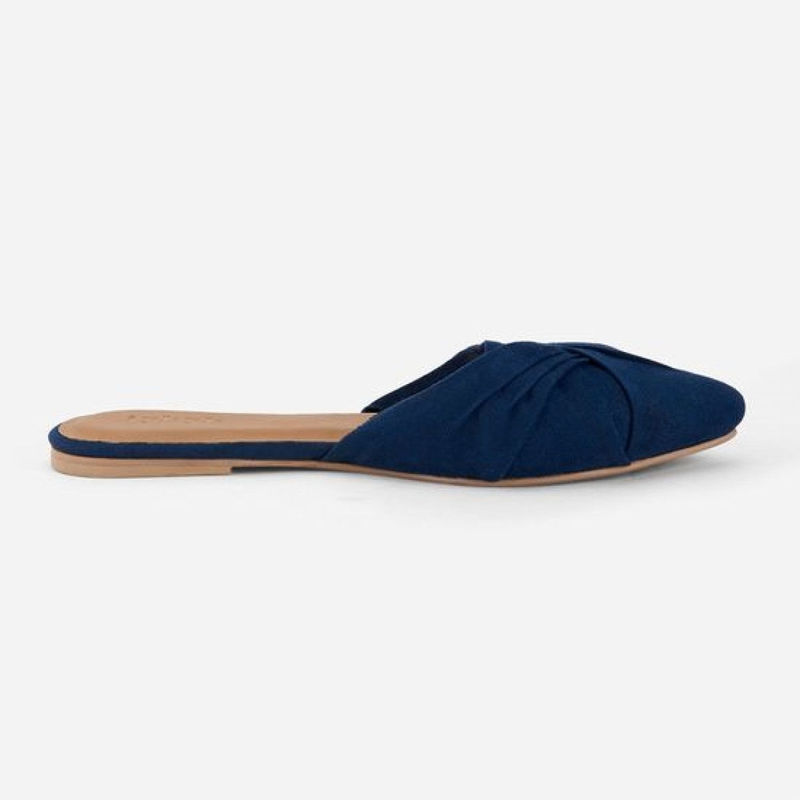 IYKYK by Nykaa Fashion Navy Uber Chic Faux Suede Mules (EURO 38)
