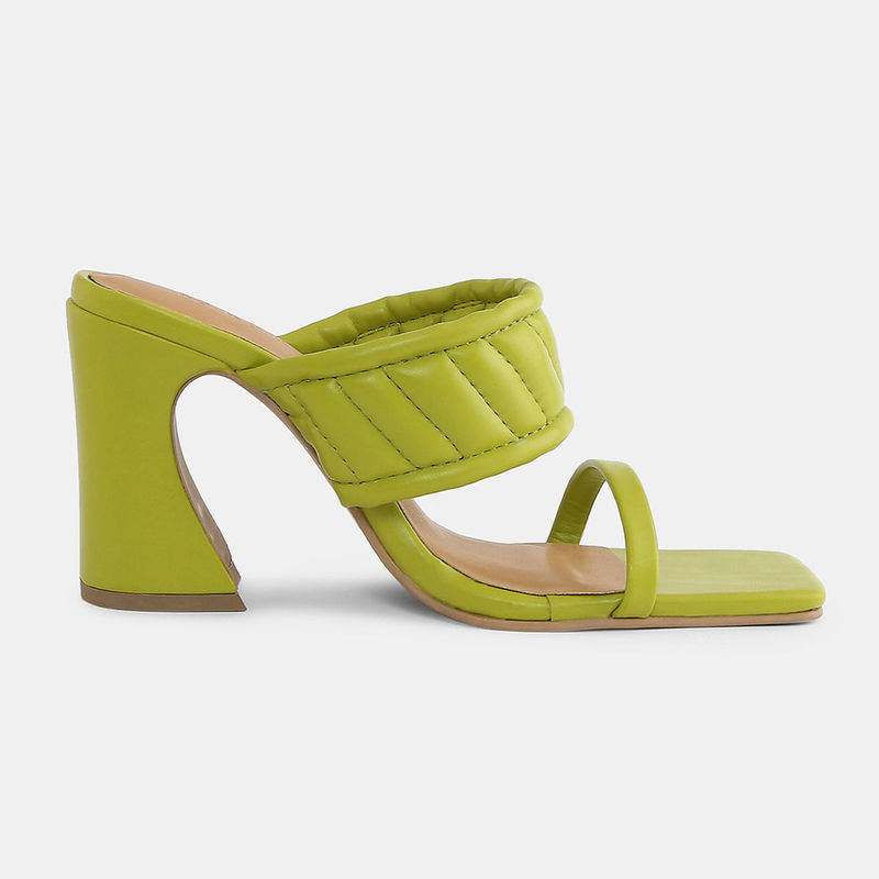 IYKYK by Nykaa Fashion Glam Green Slipon Multistrap Block Heels Buy