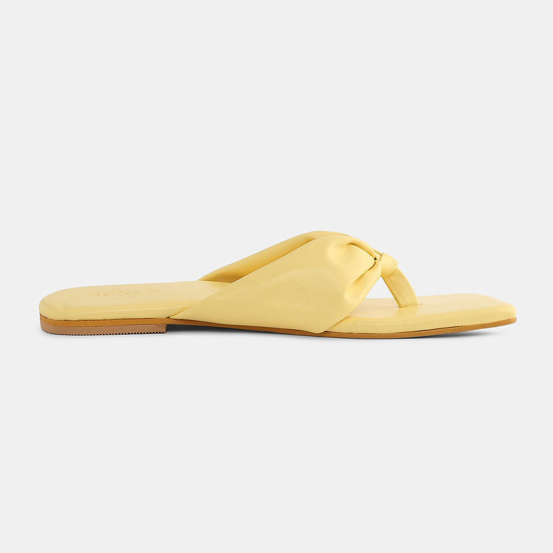 IYKYK by Nykaa Fashion Trendy Yellow Strap Slip-on Flats (EURO 38)