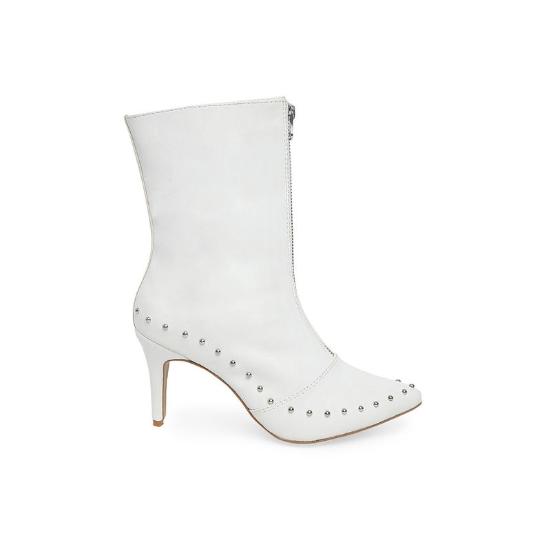 IYKYK by Nykaa Fashion Carla Edgy & Classy White Boots (EURO 38)