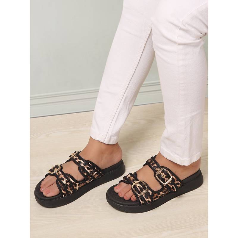 ELLE Women Black Sandals (EURO 36)