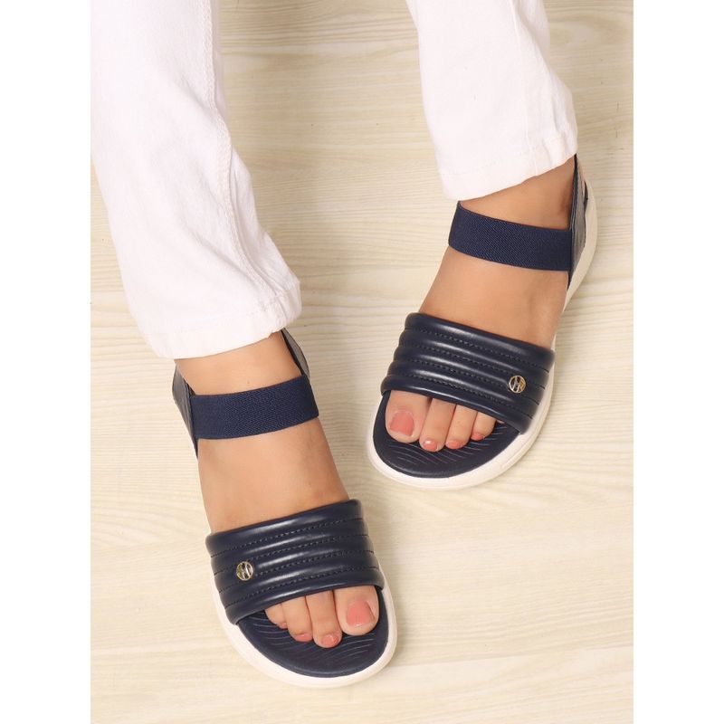 ELLE Women Comfort Navy Blue Wedge Sandals (EURO 36)