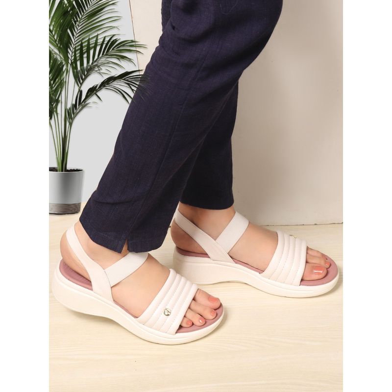 ELLE Women Comfort Pink Wedge Sandals (EURO 36)