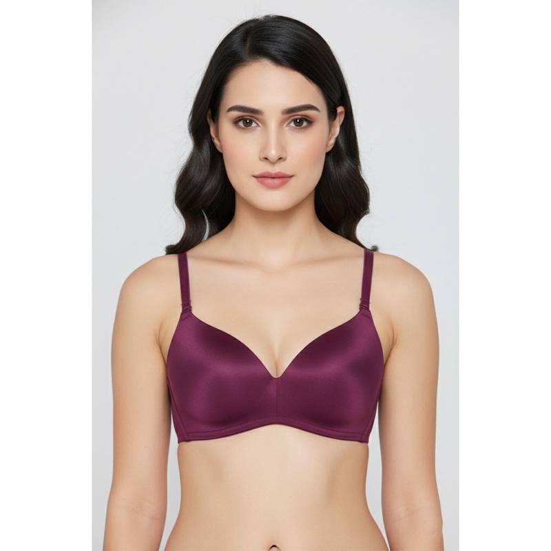 Zivame Purple At Work Padded Non Wired 3/4Th Coverage T-Shirt Bra (38C)