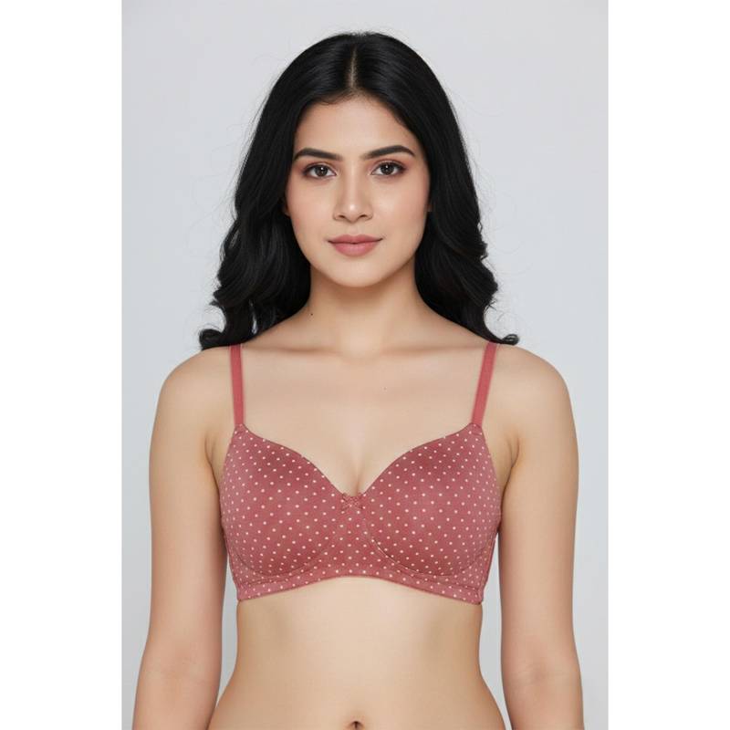 Zivame Brown Padded Non Wired 3/4Th Coverage T-Shirt Bra (34B)