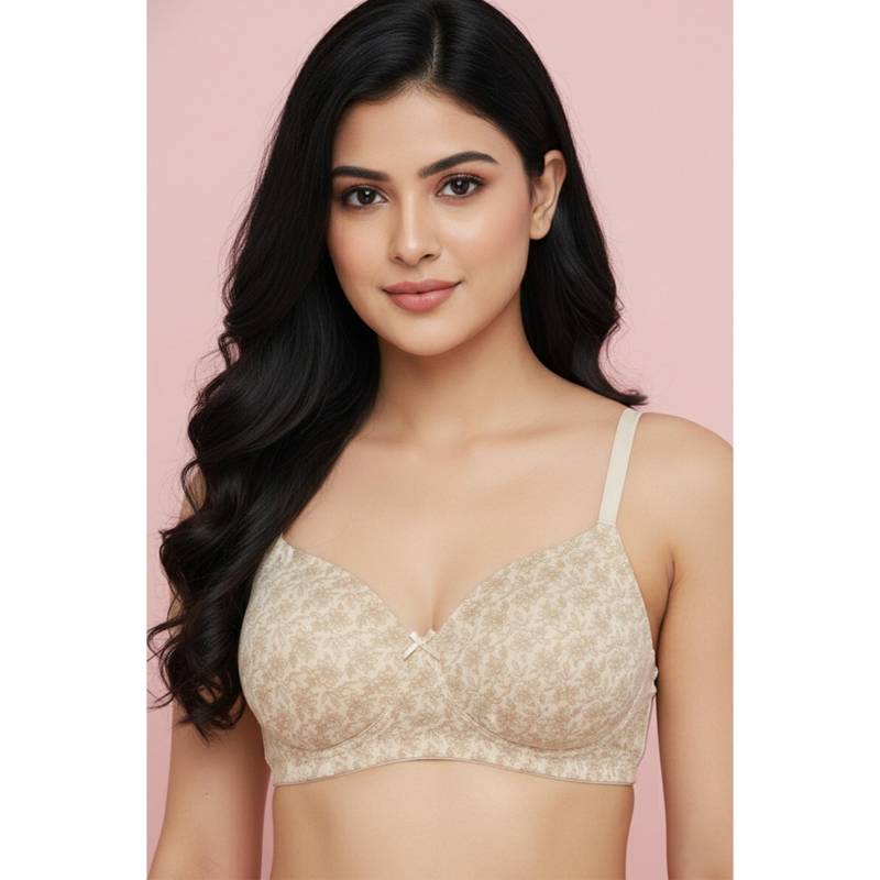 Zivame Beige Padded Non Wired 3/4Th Coverage T-Shirt Bra (34B)