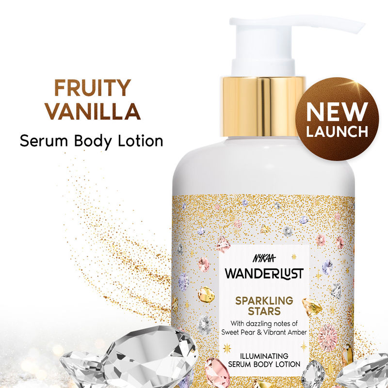 Wanderlust Sparkling Stars Perfume Body Lotion Serum-in-Lotion, Moisturising & Long-Lasting, Fruity Vanilla