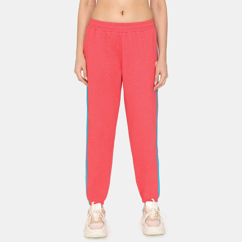 Zivame Rosaline Zest Easy Movement Relaxed Pants - Poppy Red (L)