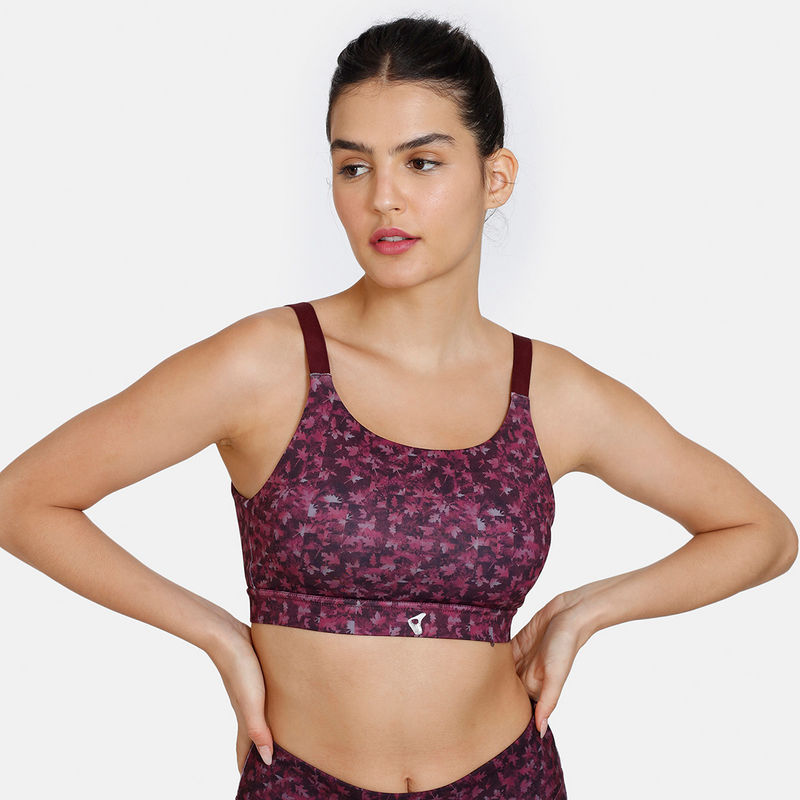 Zivame Zelocity Quick Dry Sports Bra With Removable Padding - Fig (S)