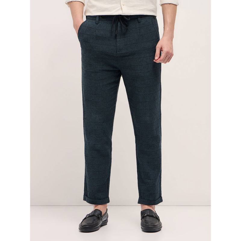 THE BEAR HOUSE Men's Teal Straight Fit Trouser (28)