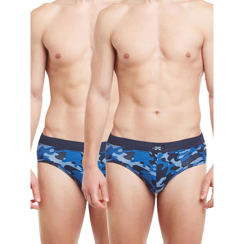 BODYX Men's Multi-Color BODYX Men Printed Cotton Briefs By Body Care (Pack of 2) (L)