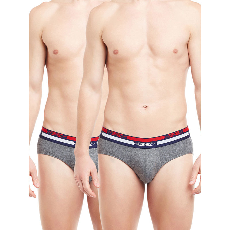 BODYX Men's Grey Solid Briefs By Body Care (Pack of 2) (S)